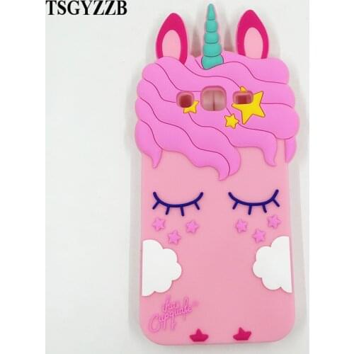 For Samsung Galaxy J1 J3 J5 J7 2015 2016 2017 J2 Prime Unicorn Phone Case Cute Cartoon Eyelashes Horse Soft Back Cover Girl Case