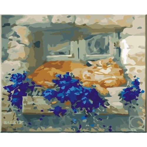 Peekaboo Hello 40x50cm Butterfly Leaf House Diy Painting By Numbers Landscape Acrylic Paints Canvas Drawing Handpainted Kits