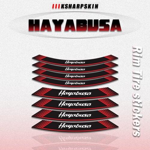 8pcs Strips Motorcycle Wheel Stickers Front Rear Rim Tire Decoration Decals Accessories For SUZUKI HAYABUSA GSX1300R