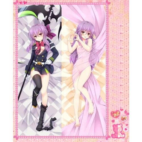 Anime Cartoon Seraph of the End Double Bolster Hugging Pillow Case Cover Pillowcase Peach Skin 2 Way / WT No.0530