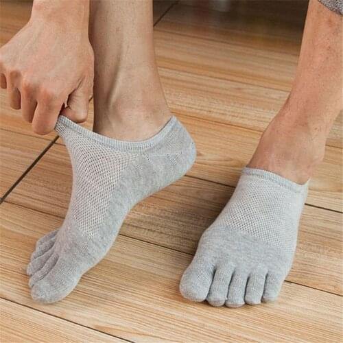New Five Finger Toe Socks Men Fashion Breathable Cotton Nonslip Socks Anti-skid Calcetines No Show Short Invisible Socks