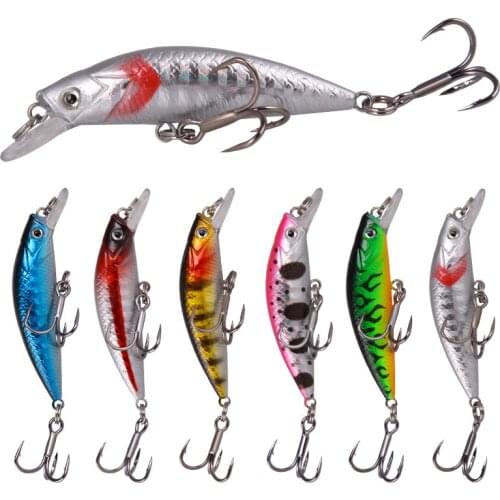 Predator Fishing Submerged Mini Mino 6.7g/7cm Plastic Fake Bait Outdoor Recreational Fishing Gear Lure Sea Bass Carp Bait 3D Eye