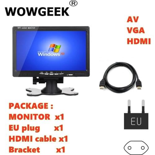7 Inch Portable Monitor Car Desktop1024x600 Display HDMI-Compatible/VGA/AV Photography Tv-Box Raspberry Pi Switch/router config