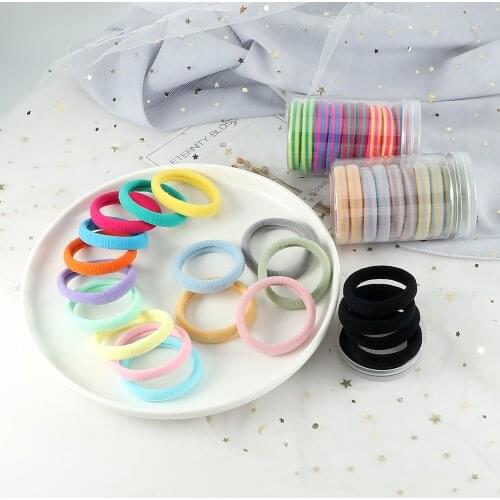 5pcs/Pack Girls Colorful Rubber Bands Nylon Elastic Hair Bands Children Ponytail Holder Scrunchie Headband Kids Hair Accessories