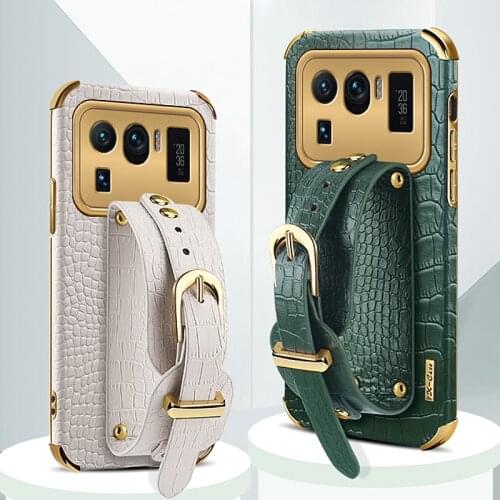 Luxury Leather Case for Xiaomi Mi 11 Ultra Mi11 Pro Lite Proteive Cover for Redmi Note 10 Pro POCO M3 Case with Wrist Holder