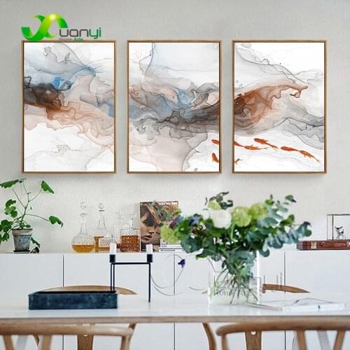 Nordic Poster Modern Abstract Painting Psychedelic Line Fish Picture Art Painting Posters And Prints Living Room Decoration