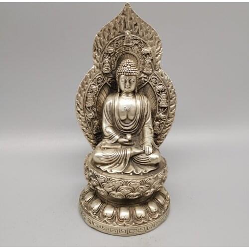 Collect China Fine Workmanship Cupronickel SculptureBuddha Of The Tathagata Buddha Metal Crafts Home Decoration