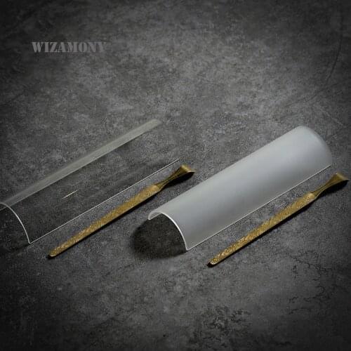 Glass Tea Two-Piece Set Fine Copper Wave Pattern Tea Pick Tea Ceremony Accessories Kung Fu Tea Set Tea Ceremony Six Gentlemen