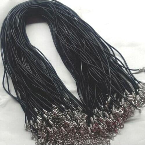 High Quality Lobster Clasp 2.5mm Wax line Leather Cord Women Collar Choker Necklace&Pendant DIY Jewelry Accessories 50PCS B482