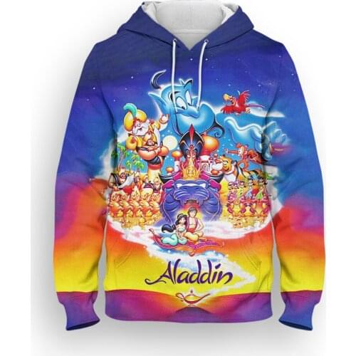 Disney Movie Aladdin 3D Print Womens Sweatshirts Fashion Spring Children Pullover Long Sleeve Harajuku Mens Hoodies