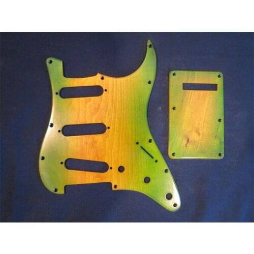 1SET green and yellow color SSS Pickguard Backplate for FD ST Style Guitar