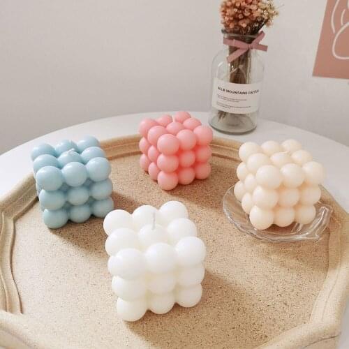 1pcs Soy Wax Aromatherapy Candles Creative Ornaments Cube Rose Scented Relaxing Birthday Wedding Gift Fragrance Candle