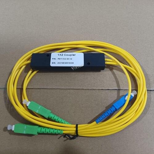 10pcs/lot 1X2 PLC Singlemode Fiber Optical splitter FTTH PLC fabrica esse splitter box sm plc 1x2 sc/upc sc/apc