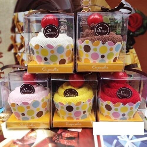 10Pcs Sweet Cake Towel Favor Bridesmaid Wedding Birthday Gift Towel Gift Ideas Color Random