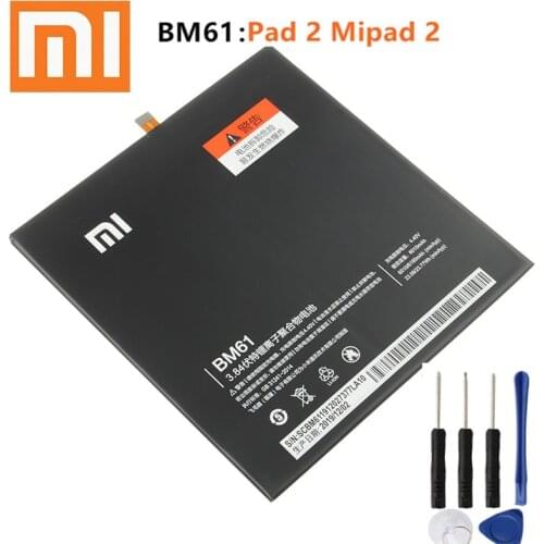 100% Original Xiao Mi BM61 Phone Battery For XiaoMi Pad 2 BM61 Authentic Rechargeable Battery 6010mAh + Tools