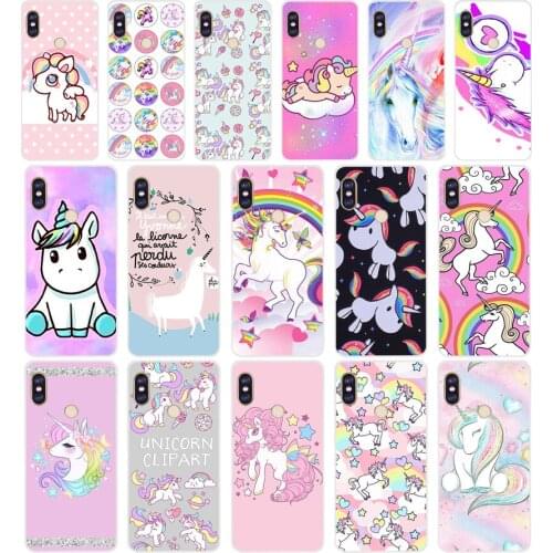 167SD Rainbow Lovely Unicorn Soft Silicone Tpu Cover phone Case for xiaomi redmi 5A 5Plus note 5 5A Pro mi 6