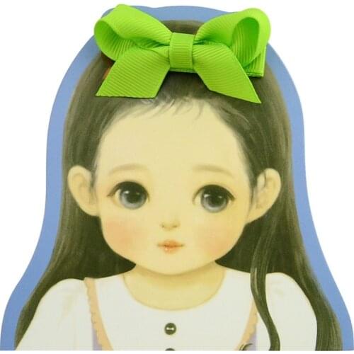 20pcs/lot 2.2inch Safety Solid Ribbon Bow Hairclip Sweet Bow Tie Hair Clips Kids Hairpins Hair Accessories