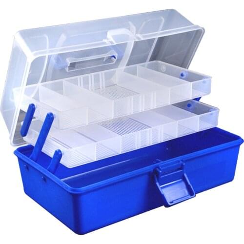 29.4*18.7*15 Cm Portable 3-layer Multifunctional Portable Fishing Storage Box Fishing Boat Storage Box Container Organizer