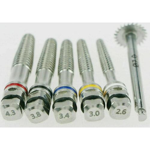 6Pcs/Kit Dental Implant Surgical Bone Expander Screw Saw Tool For Bone Expand2.6 3.0 3.4 3.8 4.3 7.0