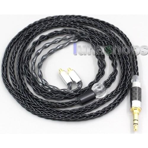 LN006597 3.5mm 2.5mm 4.4mm XLR 8 Core Silver Plated OCC Black Earphone Cable For Dunu T5 Titan 3 T3 (Increase Length MMCX)