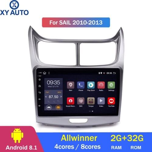 9 inch 2.5D IPS HD multi-touch screen Android8.1 2G RAM 32G ROM NAVI for Chevrolet SAil 2010-2013 with Bluetooth USB WIFI SWC