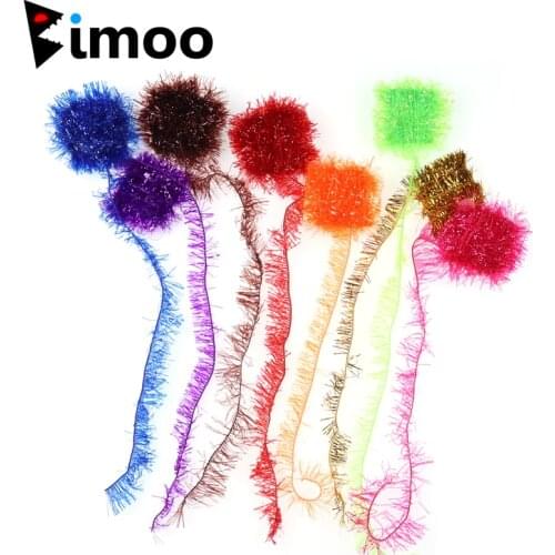 Bimoo 2 Bags 10mm Wide Crystal Flash Tinsel Hackle Flash for Fly Tying Streamer Egg Fly Salmon Fly Trout Salmon Lures