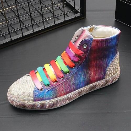 CuddlyIIPanda Men Fashion Casual Ankle Boots Spring Autumn High Top Hip Hop Youth Trending Luxury Designer Street Sneakers