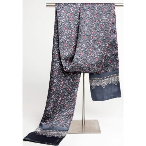 DANKEYISI Double Layer Men Silk Scarf Business Pure Silk Male Long Scarves Neck Warmer Scarf Silk Bufandas Bandana Neckerchief