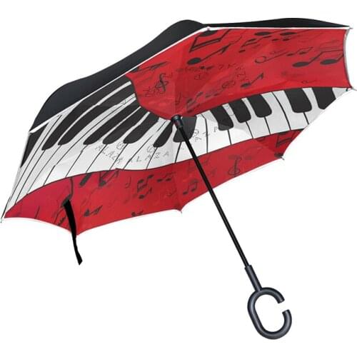 Piano Music Pattern Inverted Umbrella Double Layer Sun Parasol Women Rain Reverse Umbrellas Male Guarda Chuva Windproof Umbrella