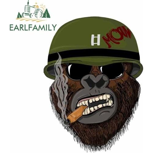 EARLFAMILY 13cm x 9.6cm for Gorilla Car Stickers Waterproof Motorcycle Creative Custom Printing JDM Assessoires Vehicle Decal