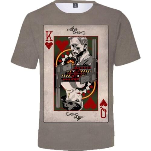 Kobe 3D Print Unisex Movie Film James Bond 007 Tshirt Summer T-shirt Casual Short Sleeve Hip Hop Streetwear Boys Child Men Women