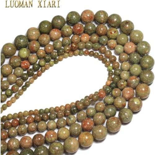 Natural Stone Round Beads Wholesale China Unakite For Jewelry Making DIY Bracelet Necklace Material 4/6/8/10/12 mm Strand 15