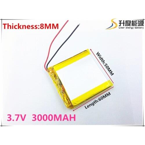 3.7 V 805060 lithium-ion polymer battery 3000 mah vehicle traveling data recorder LED speakers toys