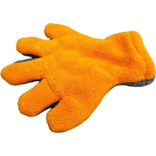 Gray + Orange High-quality Microfiber Car Washing Machine Cleaning Car Chemical Resistant Gloves Car Window New Car