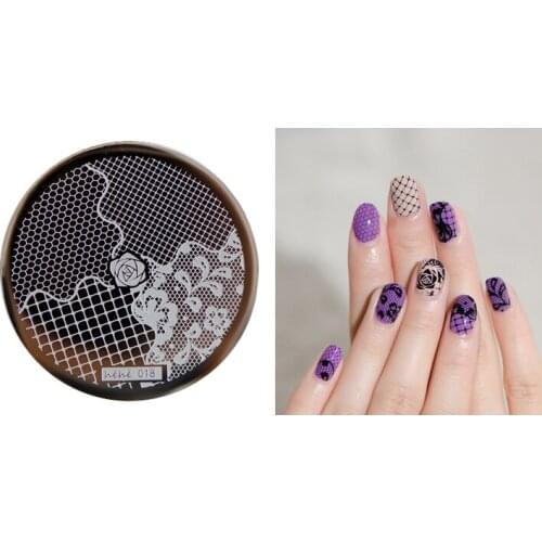 HEHE 2016 New Stamping Plate hehe18- Lace Rose Flower Elegant Nail Art Stamp Template Image Transfer Stamp Plate
