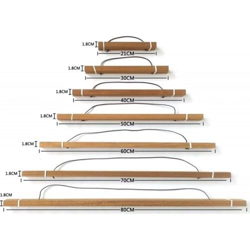 Frame Natural Painting Magnetic Poster Hanger Frame Teak Wooden Hanger Photo Frame Canvas Wall Art Craft Frame Art Hanger