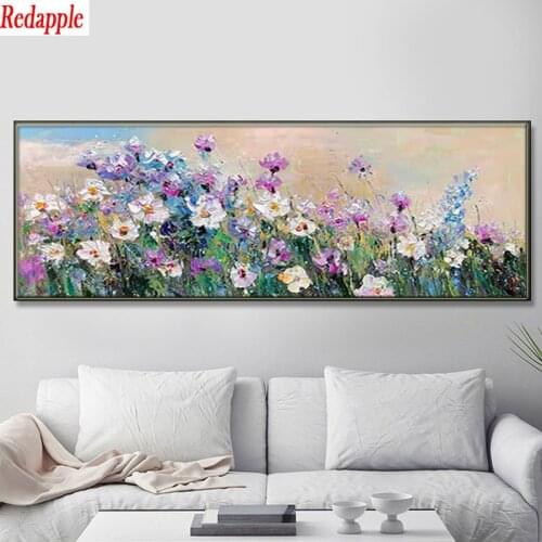 Redapple Diamond Painting abstract white flower landscape 5D DIY Mosaic Diamond Embroidery Full Square Picture large size decor
