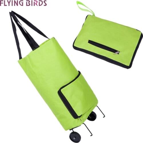 FLYING BIRDS Fold travel bag ultra-light luggage travel bag women big capacity universal wheel retractable folding tug box a3463