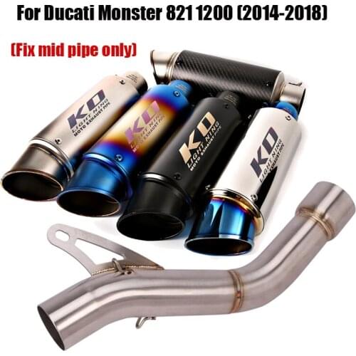 Exhaust Connecting Link Pipe Middle Mid Tube Escape Muffler Tail Pipe 51mm For Ducati Monster 821 1200 2014-2018 Motorcycle