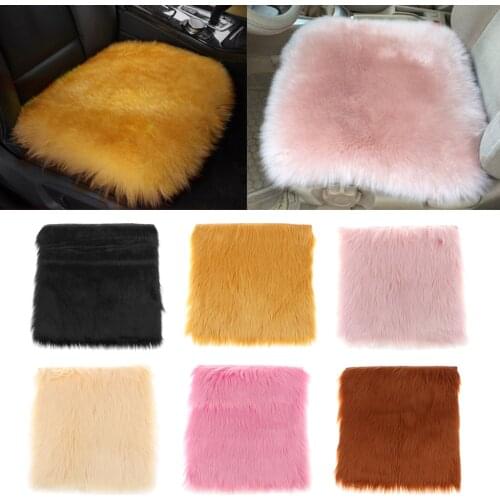 Super Soft Faux Fur Sheepskin Living Room Carpet Sink-in Area Rug Floor Mat for Car Yoga Home Living Room Bedroom Decor-40x40cm