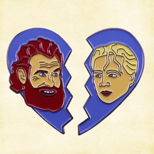 Tormund Giantsbane and Brienne of Tarth A Song of Ice and Fire enamel pin George R. R. Martin novel brooch badge