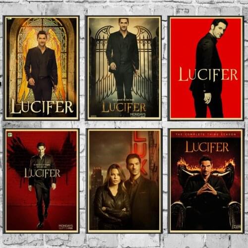 Vintage Nordic Poster and Prints Ameican TV Lucifer for Home Bedroom Wall Decor Anime Wall Art Canvas Paintings Wall Pictures