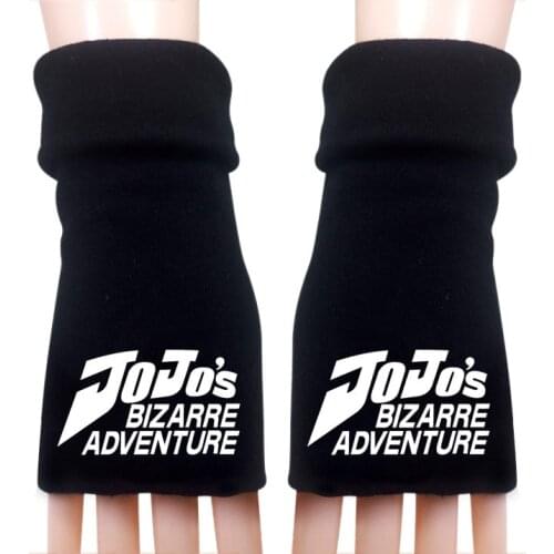 Anime JoJo Bizarre Adventure Cartoon Winter Warm Half Finger Glove Cosplay Accessories Prop