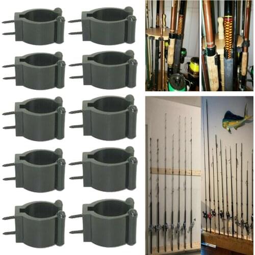 10x Fishing Rod Holder Storage Rack Fishing Pole Stand Garage Organizer Holds