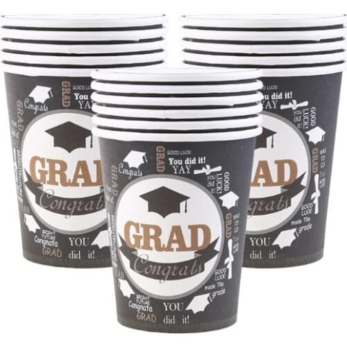 2021 Graduation Party Supplies Disposable Tableware Plates Napkins Cups Knives Spoons Forks Tablecloth Congrats Grad H3CF