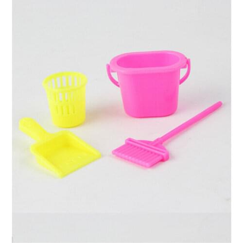 4Pcs/Set Furnishing Cleaning Cleaner Kit For Doll House Set Dollhouse Newest Home Furniture
