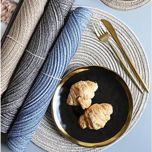 70% Dropshipping!!Concise Round Linen Braided Cup Coaster Heat Insulated Bowl Plate Mat Place Setting