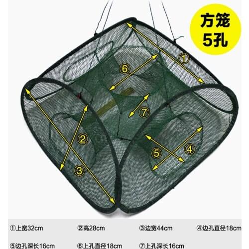 Automatic Fishing Cage Bucket Shrimping Net Folding Throwing Hand Net Fishing Gear
