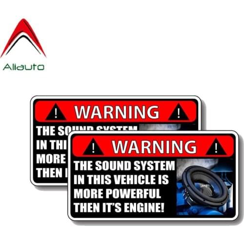 Aliauto 2 X Personality Car Sticker The Sound System In This Vehicle Is More Powerful Then Its Engine Decal PVC for VW,12cm*6cm