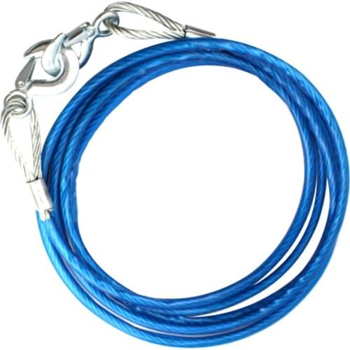 Car 5M Emergency Towing Steel Wire Rope Tow Trailer Strap Cable With Hooks